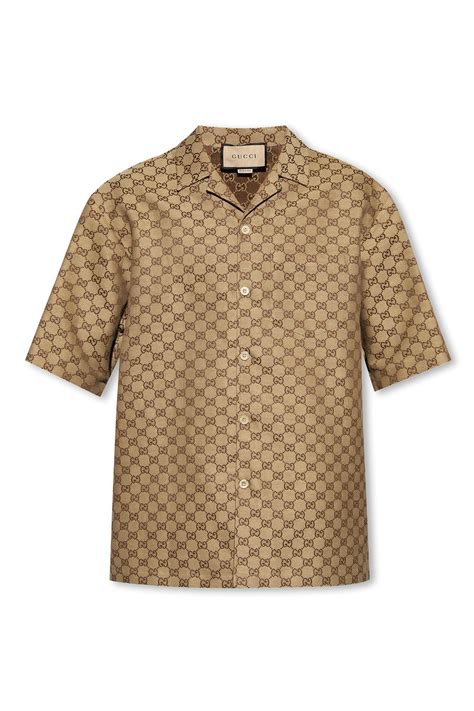 gucci monogram shirt men|Gucci monogrammed cotton shirt.